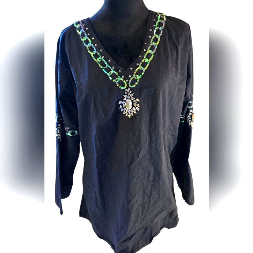 Original Anthony Medium Cotton Black Tunic With Detail